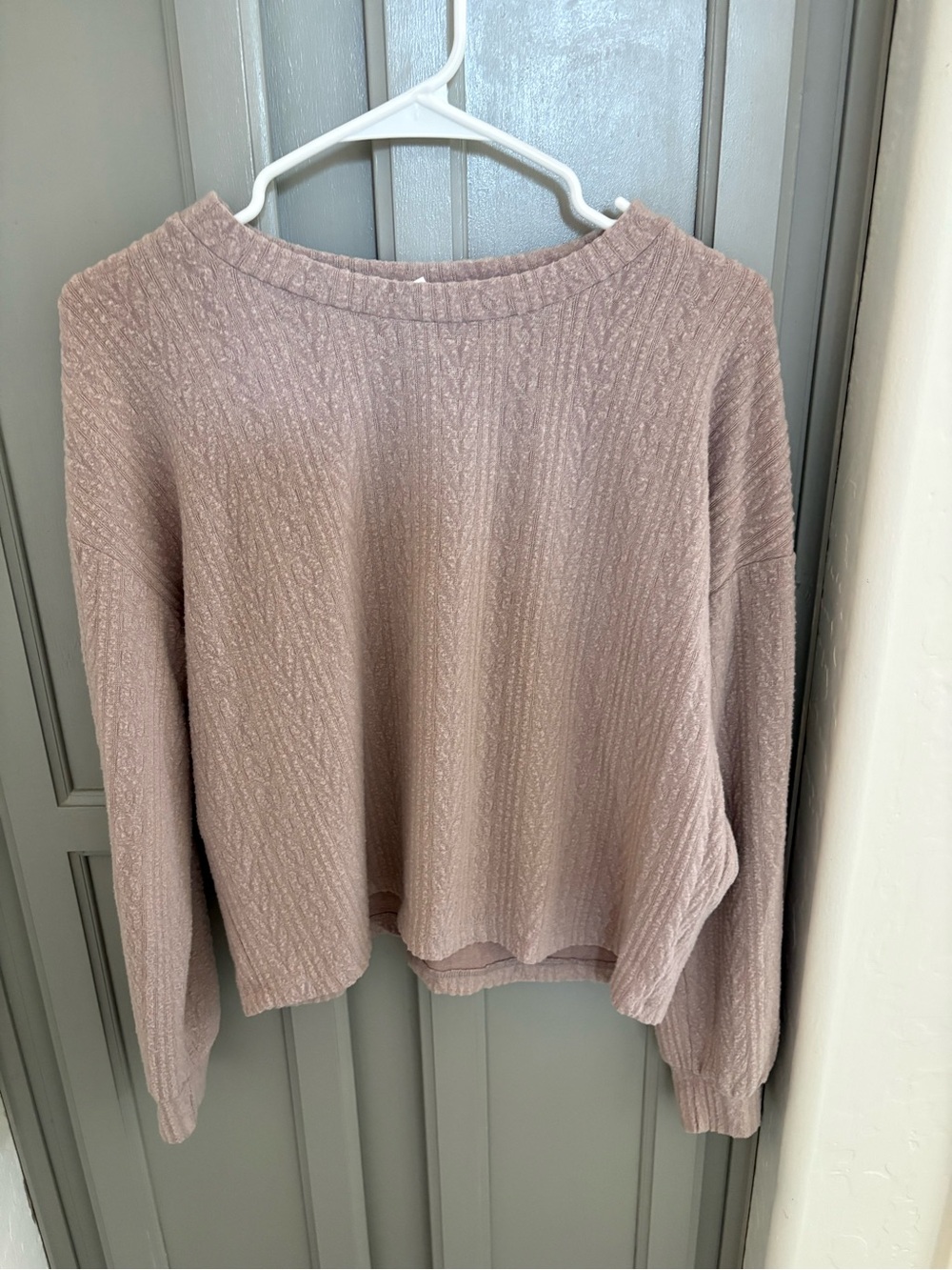 Hippie Rose Soft Tan Crewneck Sweater